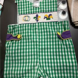 Green Checkered JonJon with Embroidery